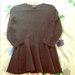 Black 3/4 Sleeve Peplum Sweater